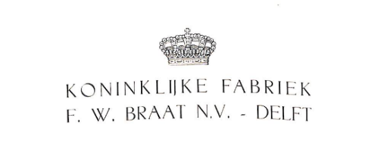 Koninklijke Fabriek F.W. Braat N.V. Delft, met kroon